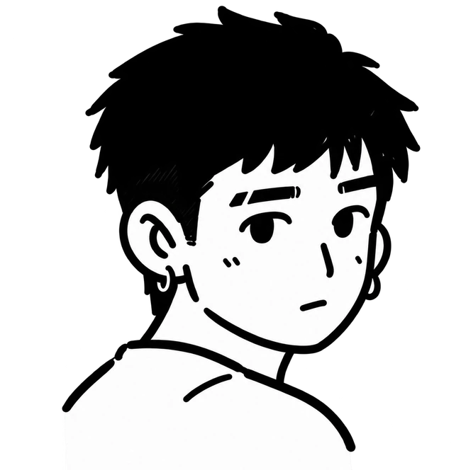 Illustrated portrait of Bing, the maker of barchives.
